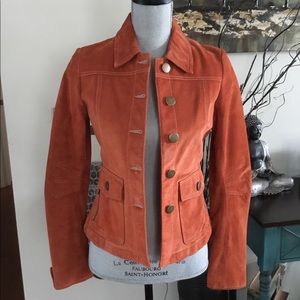 Danier Burnt Orange Suede Leather Jacket